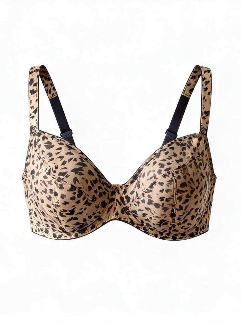 Freya Leopard-Print Underwire Bra in Beige and Black